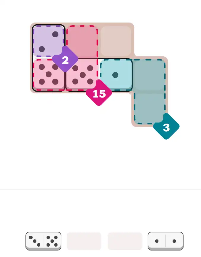 Pips hint for August 25, 2025 – easy level puzzle grid showing key first steps and strategy