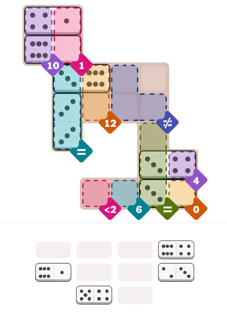 Pips hint for August 26, 2025 – hard level puzzle grid with critical first placements and strategy