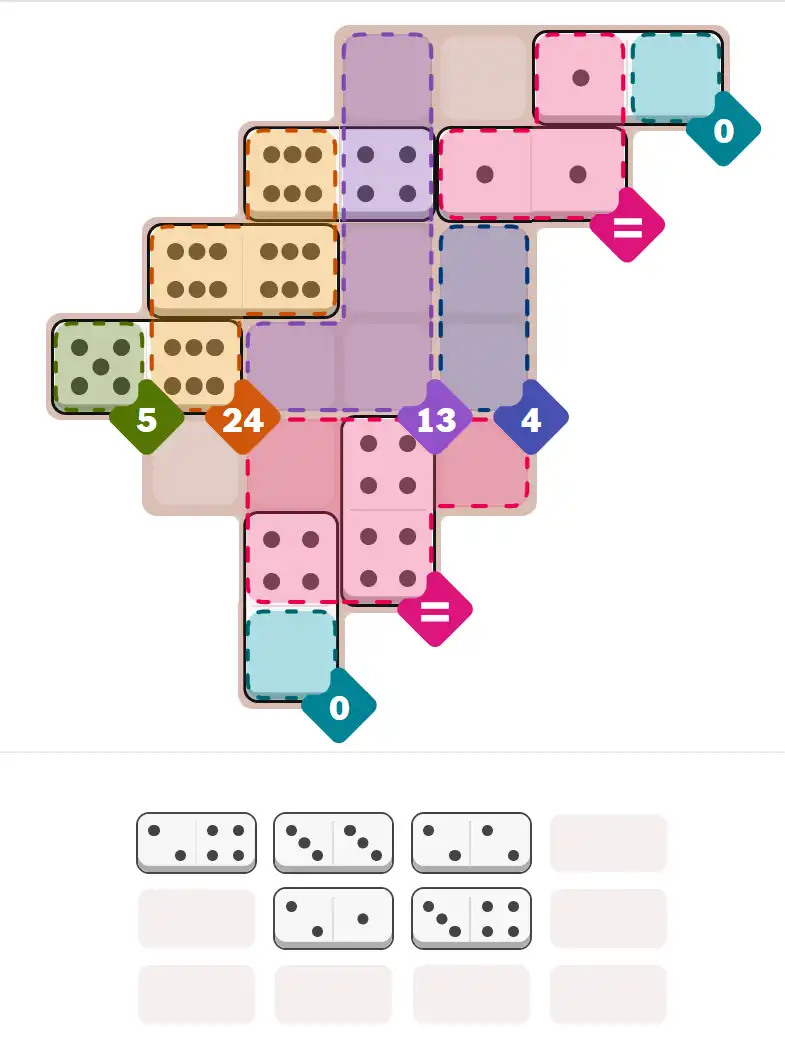 Pips hint for August 31, 2025 – hard level puzzle grid with critical first placements and strategy