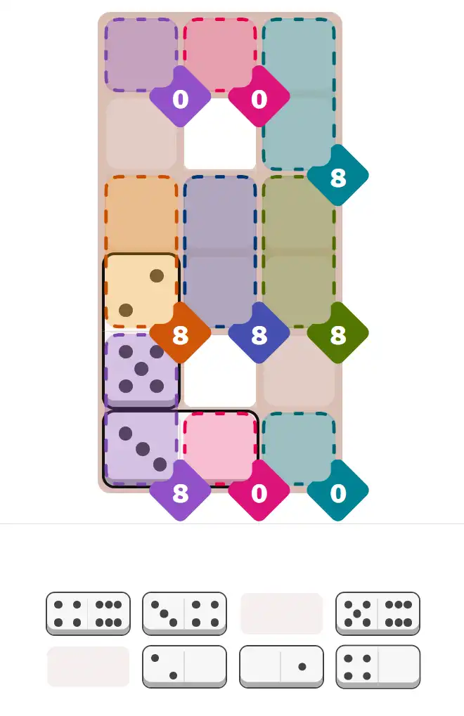 Pips hint for Sept 1, 2025 – hard level puzzle grid with critical first placements and strategy