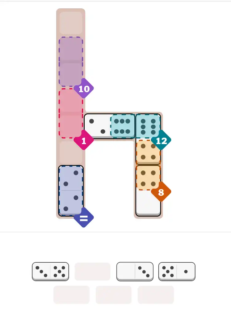 Pips hint for August 26, 2025 – medium level puzzle grid highlighting important moves and hints