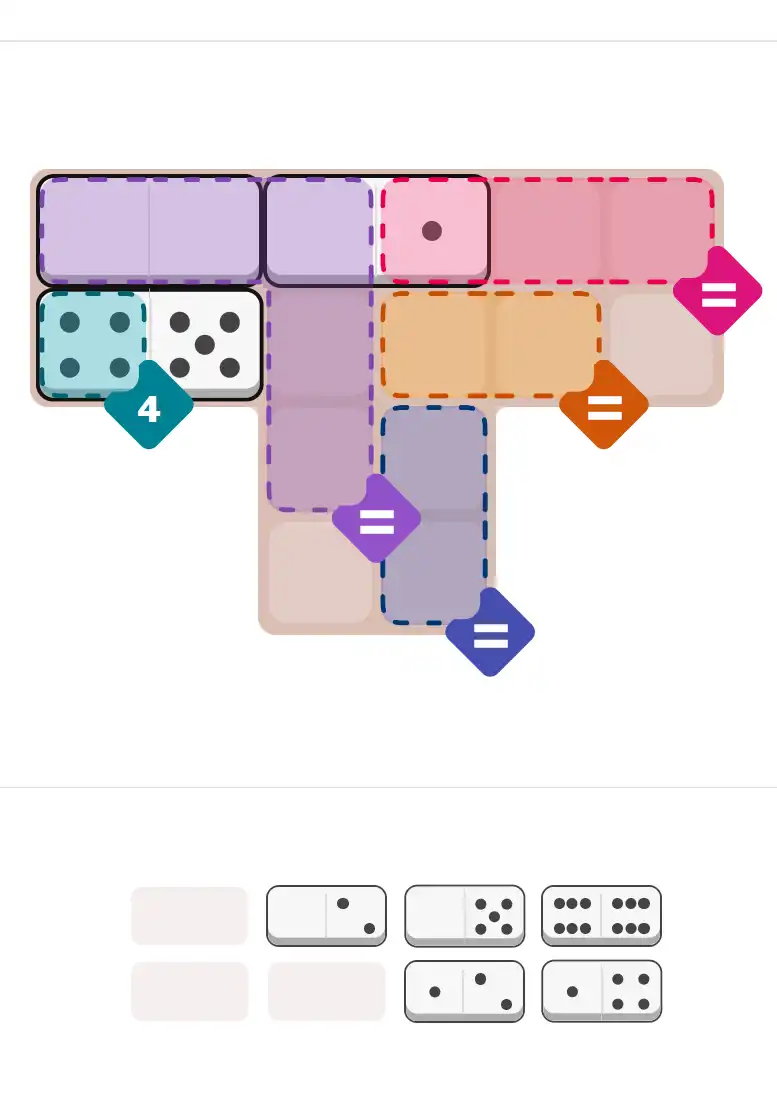 Pips hint for October 4, 2025 – medium level puzzle grid highlighting important moves and hints