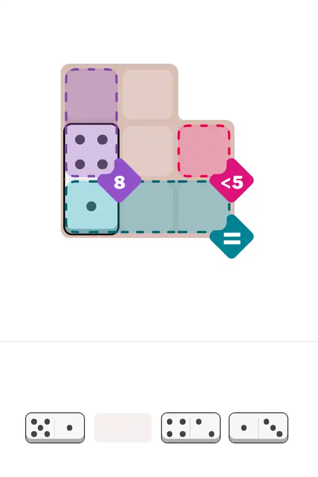 Pips hint for October 5, 2025 – easy level puzzle grid showing key first steps and strategy