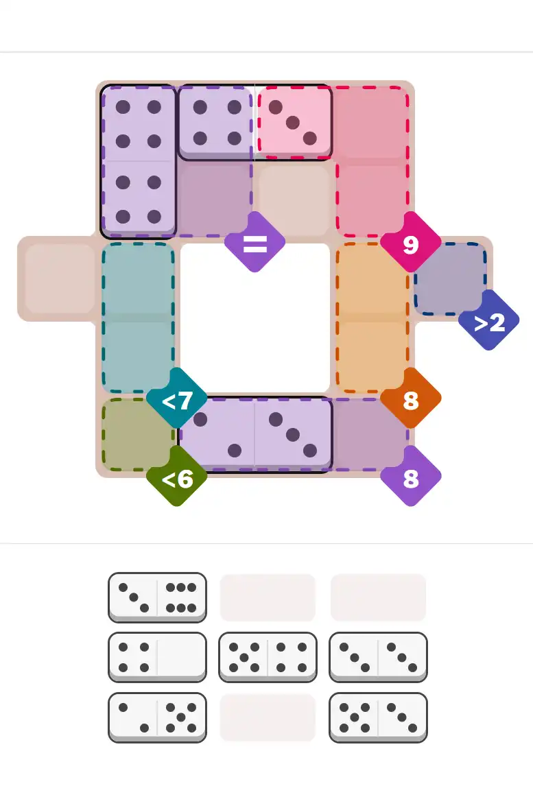 Pips hint for October 5, 2025 โ hard level puzzle grid with critical first placements and strategy