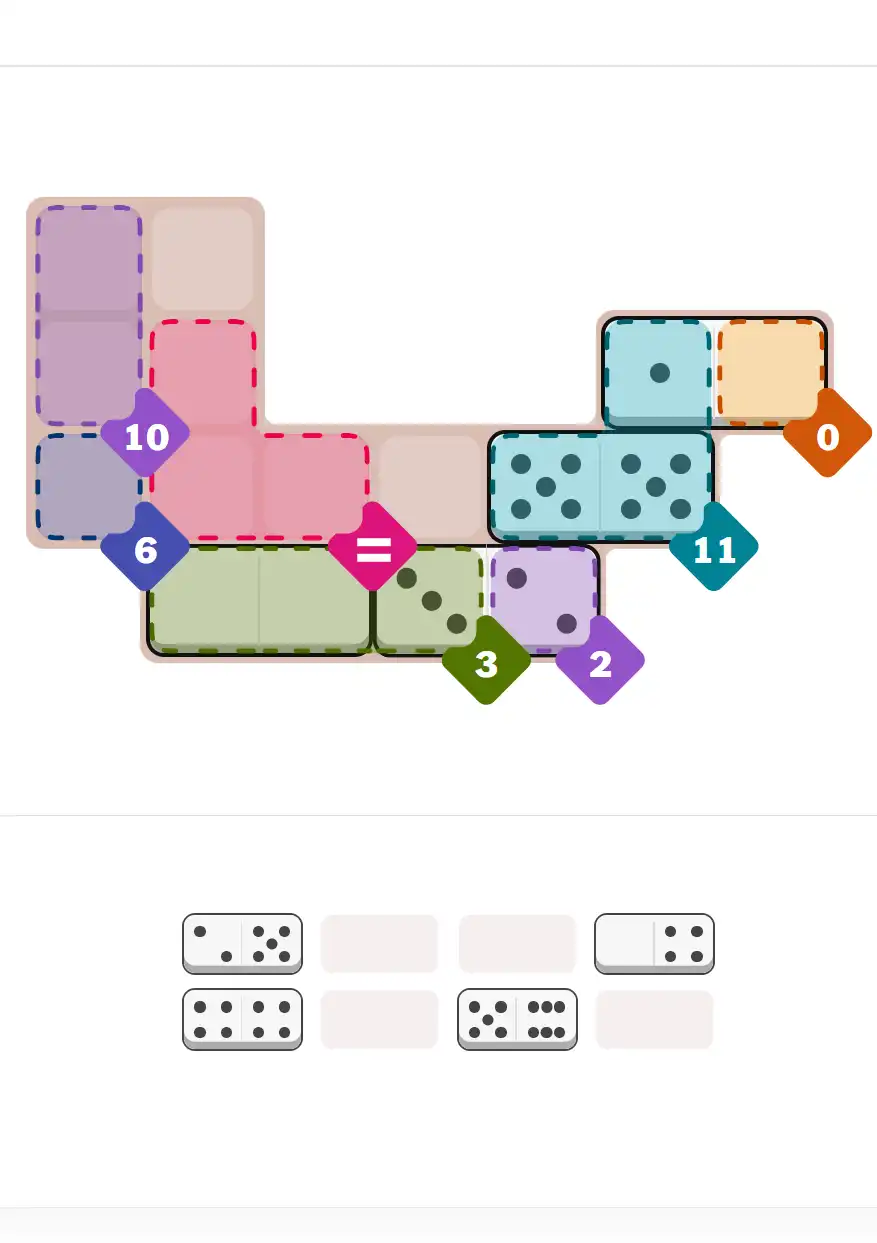 Pips hint for October 6, 2025 – medium level puzzle grid highlighting important moves and hints