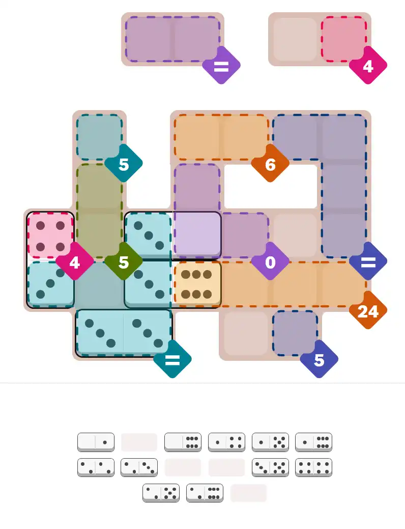 Pips hint for Sept 11, 2025 – hard level puzzle grid with critical first placements and strategy