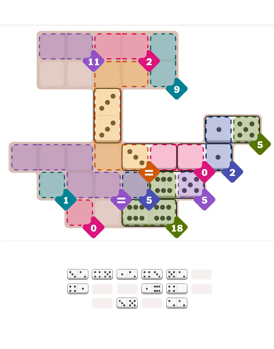 Pips hint for Sept 13, 2025 – hard level puzzle grid with critical first placements and strategy