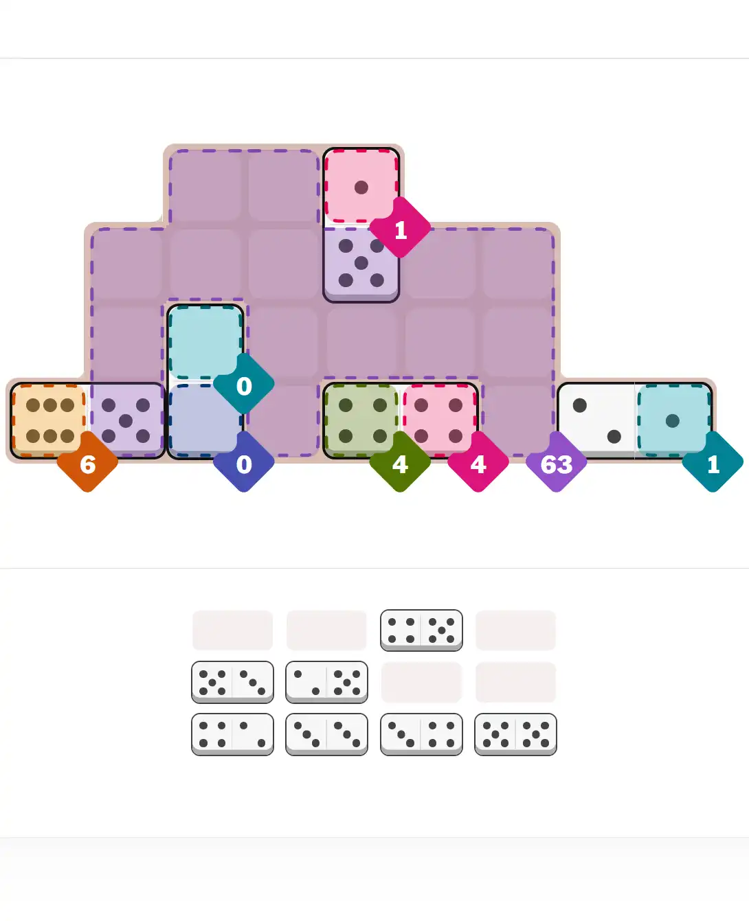 Pips hint for Sept 15, 2025 – hard level puzzle grid with critical first placements and strategy