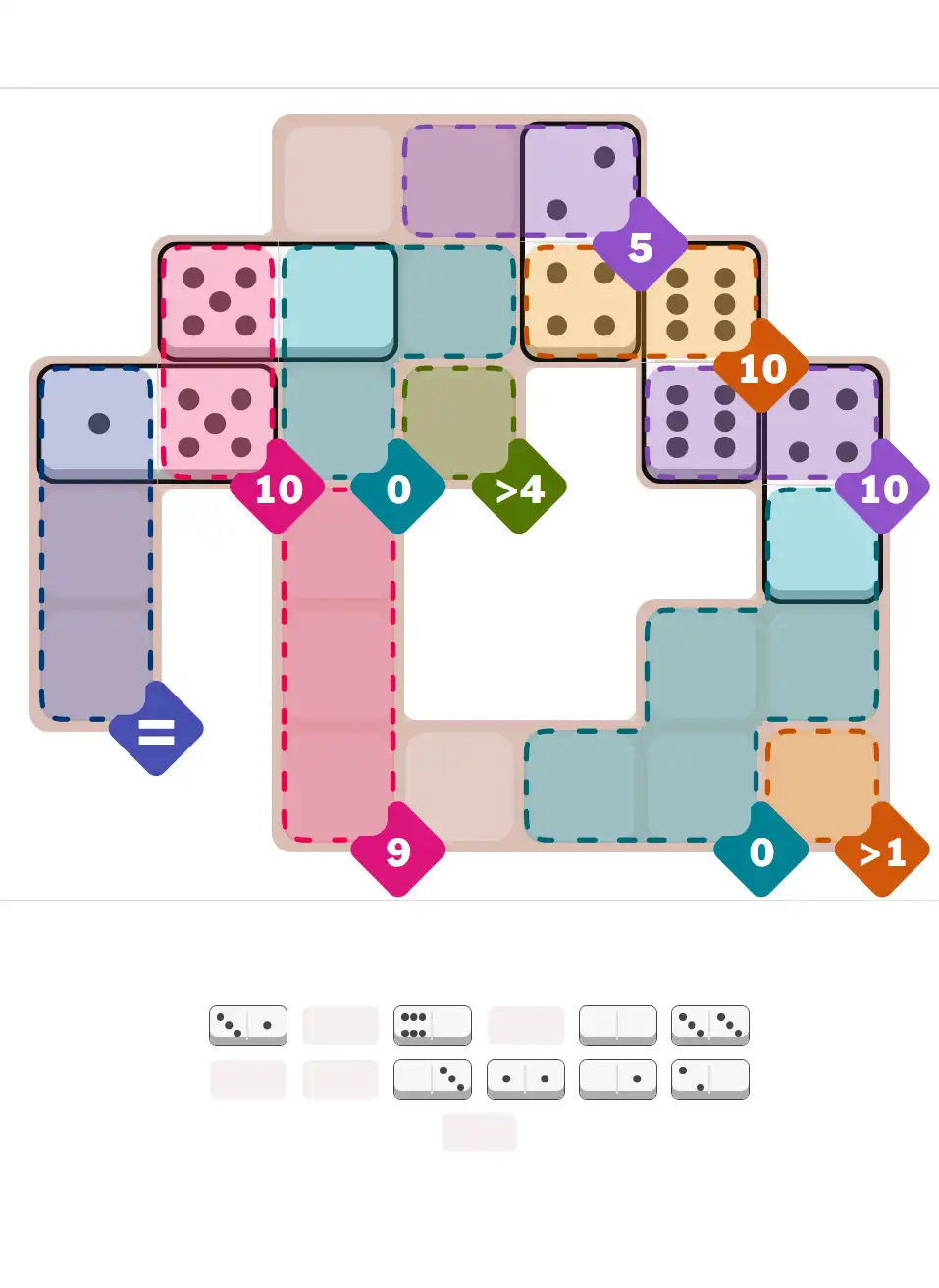 Pips hint for Sept 28, 2025 โ hard level puzzle grid with critical first placements and strategy