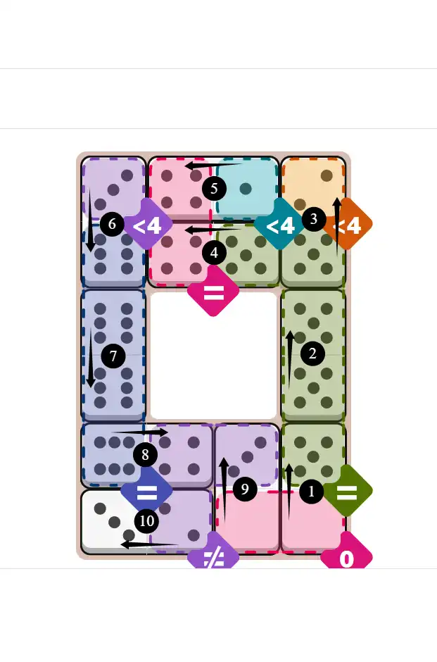 NYT Pips October 10, 2025 medium puzzle full solution grid with completed hints