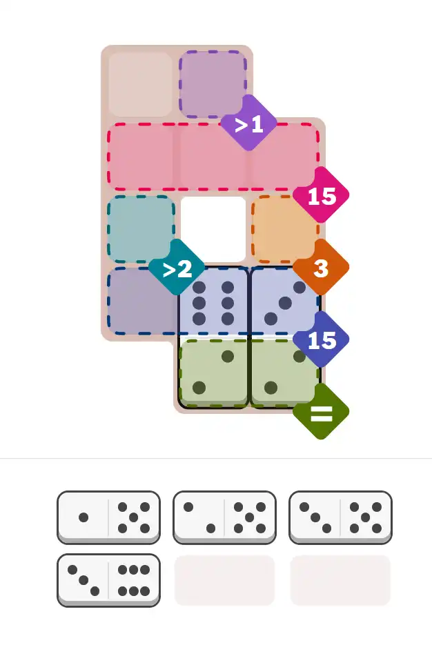Pips hint for October 13, 2025 – medium level puzzle grid highlighting important moves and hints