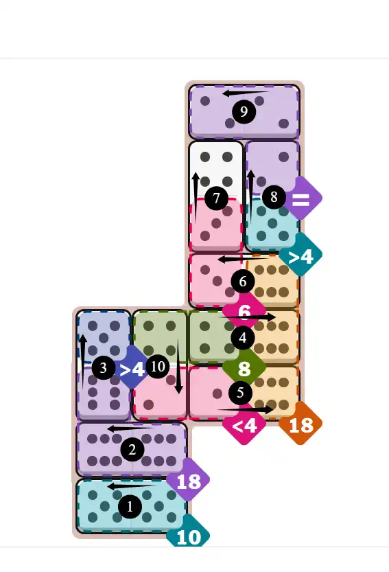 NYT Pips October 19, 2025 hard puzzle full solution grid showing final answer with hints