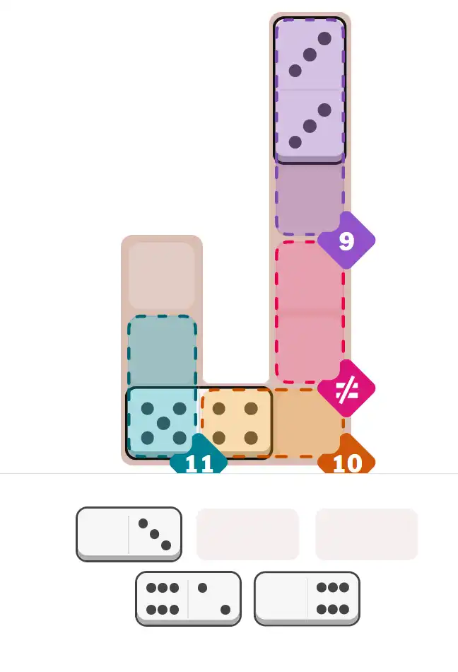 Pips hint for October 20, 2025 – easy level puzzle grid showing key first steps and strategy