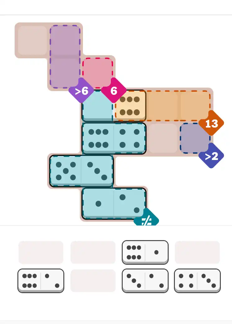 Pips hint for October 20, 2025 – hard level puzzle grid with critical first placements and strategy