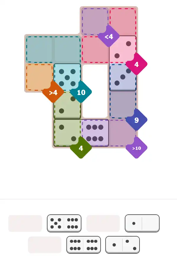 Pips hint for October 24, 2025 – medium level puzzle grid highlighting important moves and hints