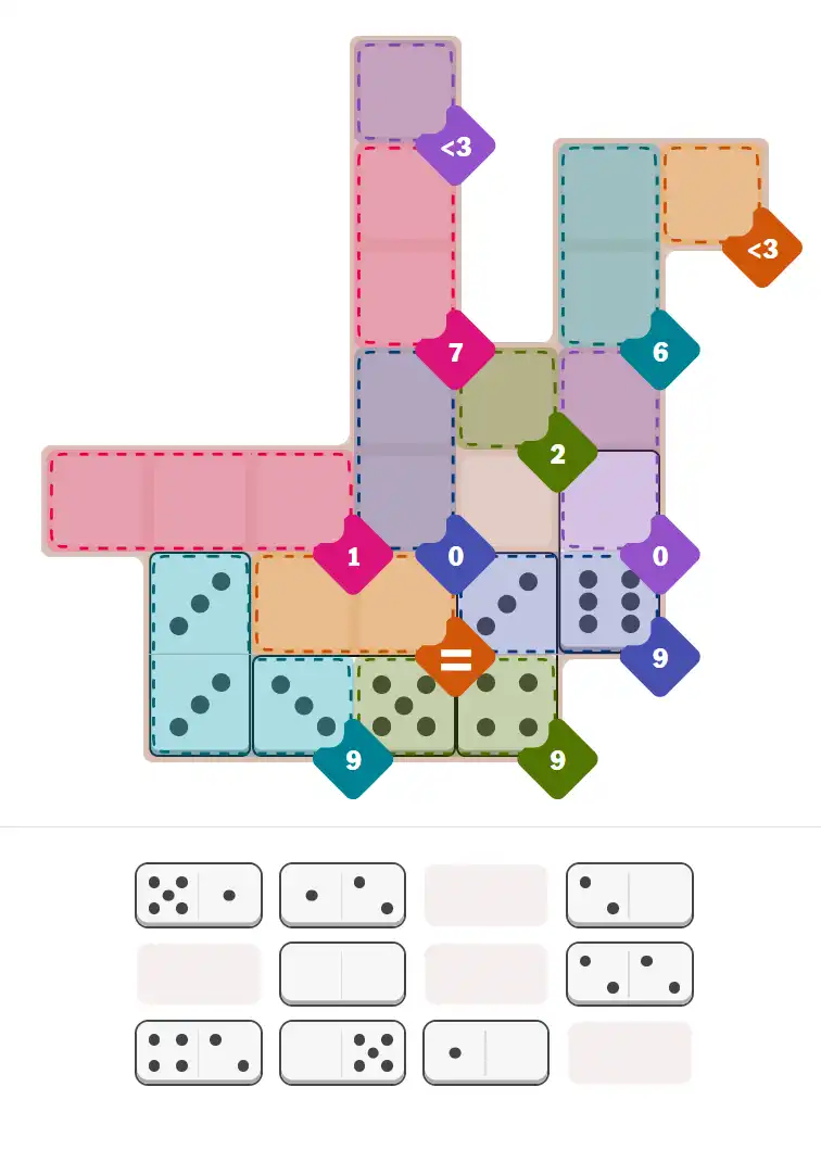 Pips hint for October 29, 2025 – hard level puzzle grid with critical first placements and strategy