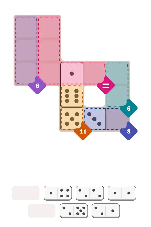 Pips hint for October 30, 2025 – medium level puzzle grid highlighting important moves and hints