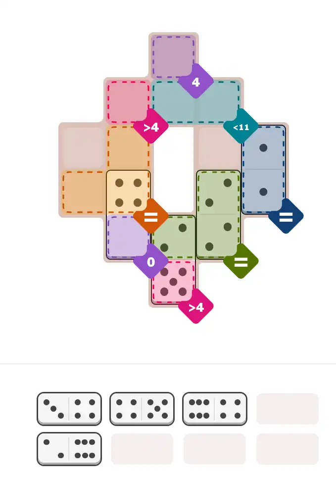 Pips hint for December 1, 2025 – medium level puzzle grid highlighting important moves and hints