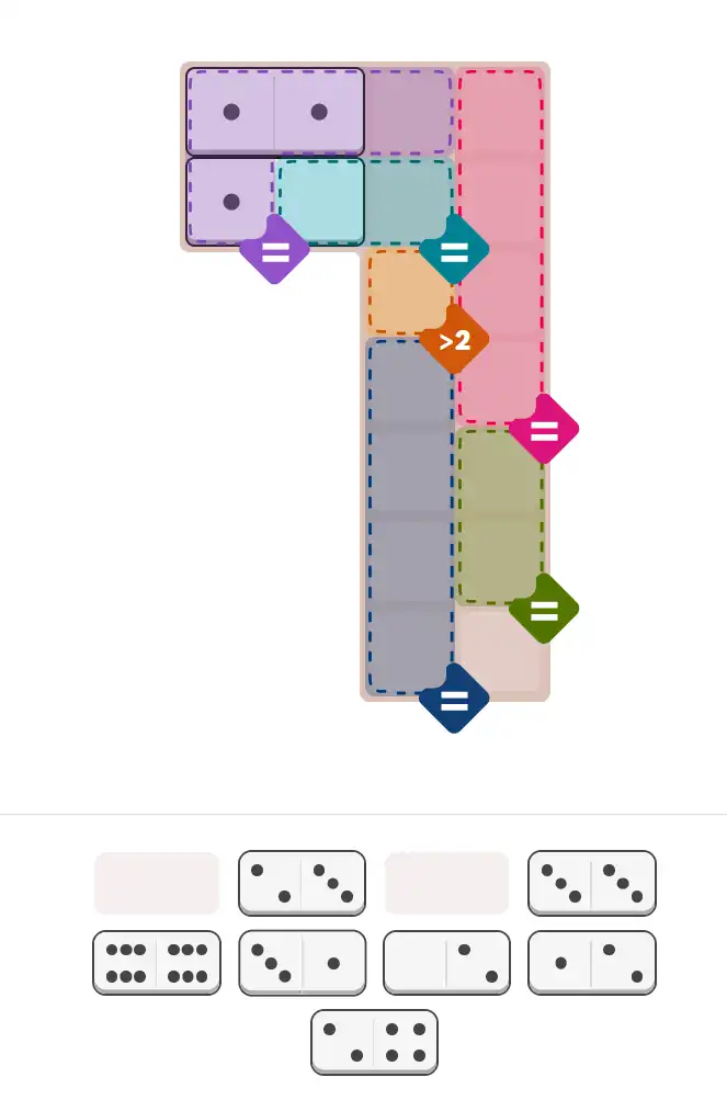 Pips hint for November 12, 2025 – hard level puzzle grid with critical first placements and strategy