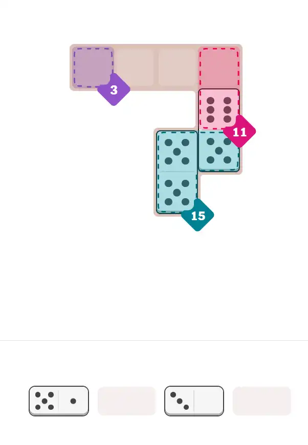 Pips hint for November 13, 2025 – easy level puzzle grid showing key first steps and strategy