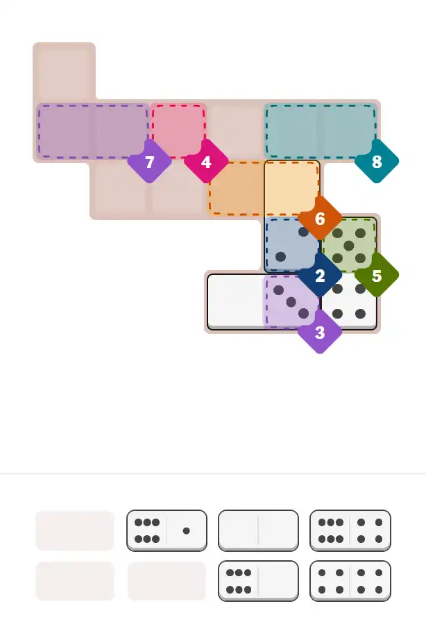 Pips hint for November 16, 2025 – medium level puzzle grid highlighting important moves and hints