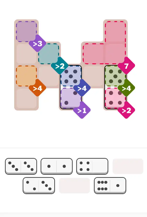 Pips hint for November 19, 2025 – medium level puzzle grid highlighting important moves and hints