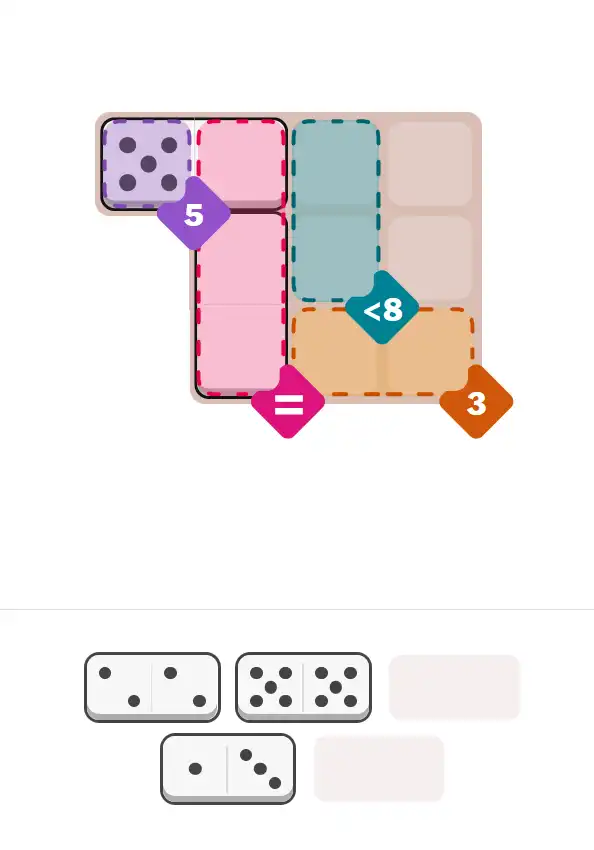 Pips hint for November 20, 2025 – easy level puzzle grid showing key first steps and strategy