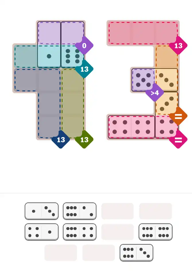 Pips hint for November 21, 2025 – hard level puzzle grid with critical first placements and strategy