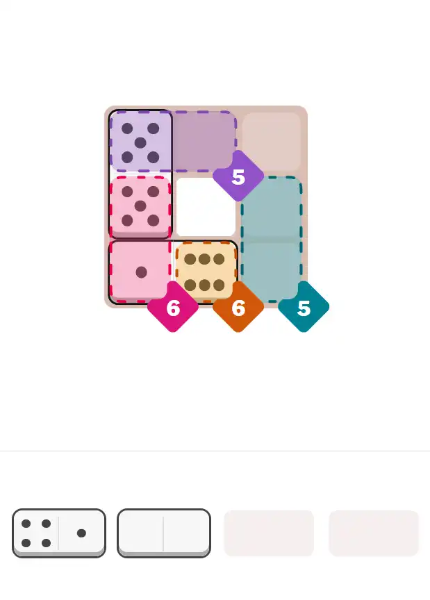 Pips hint for November 23, 2025 – easy level puzzle grid showing key first steps and strategy