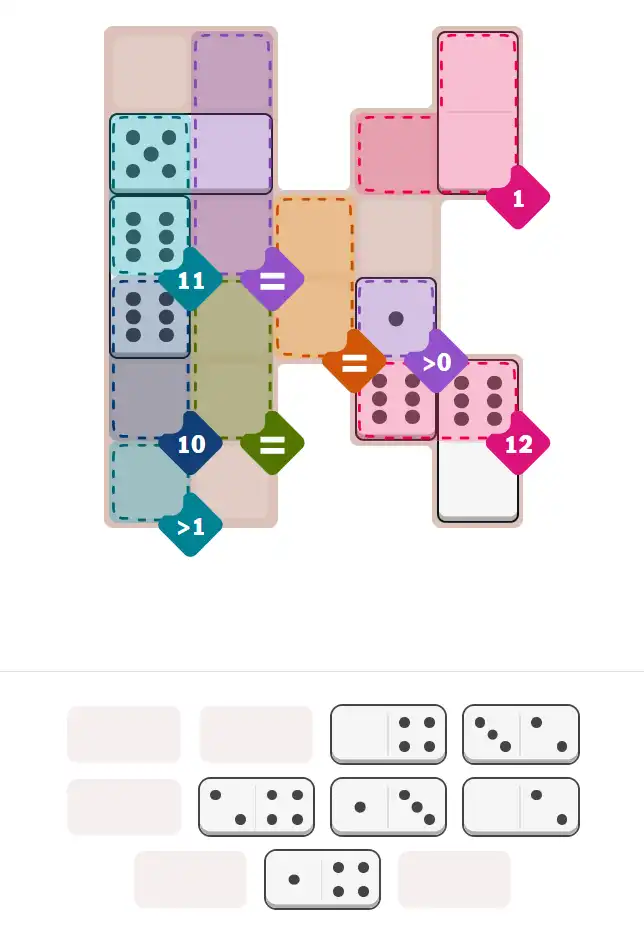 Pips hint for November 24, 2025 – hard level puzzle grid with critical first placements and strategy