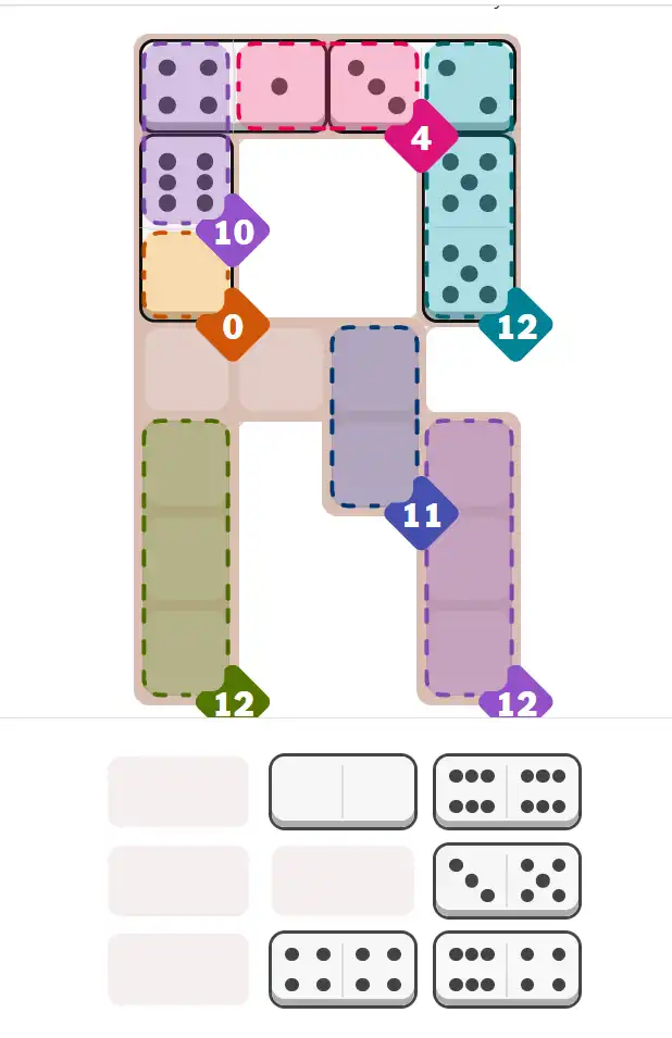 Pips hint for November 28, 2025 – hard level puzzle grid with critical first placements and strategy