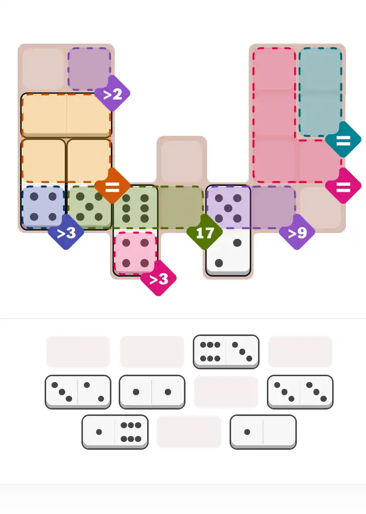 Pips hint for November 29, 2025 – hard level puzzle grid with critical first placements and strategy