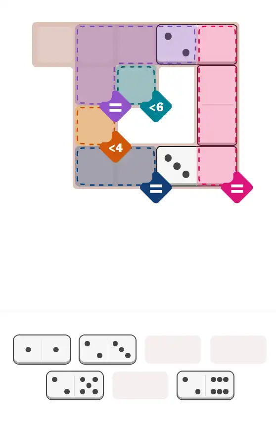 Pips hint for November 6, 2025 – medium level puzzle grid highlighting important moves and hints