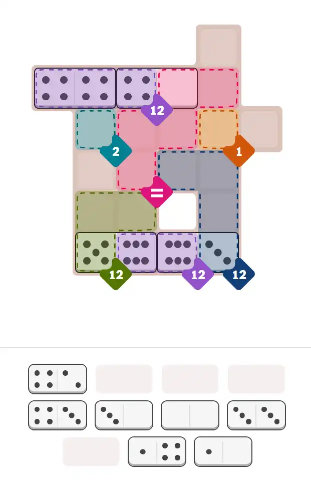 Pips hint for November 7, 2025 – hard level puzzle grid with critical first placements and strategy