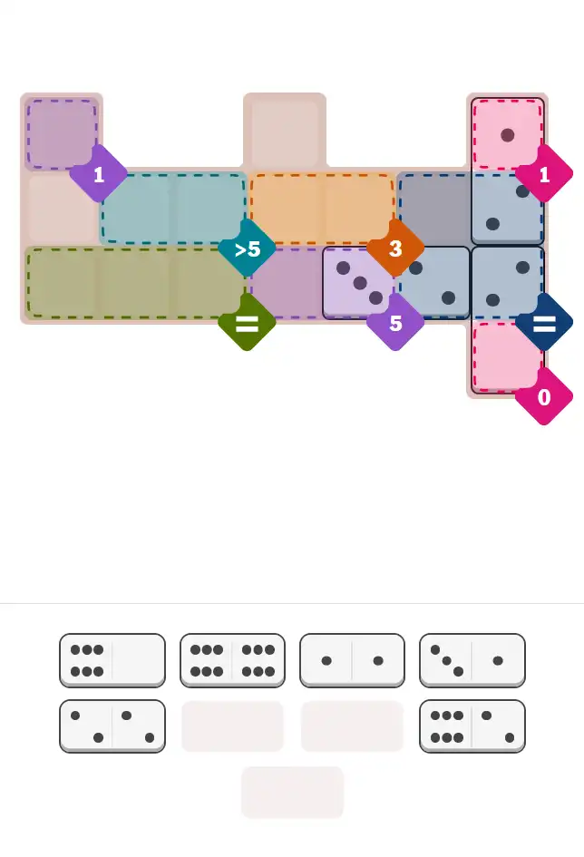Pips hint for November 8, 2025 – hard level puzzle grid with critical first placements and strategy