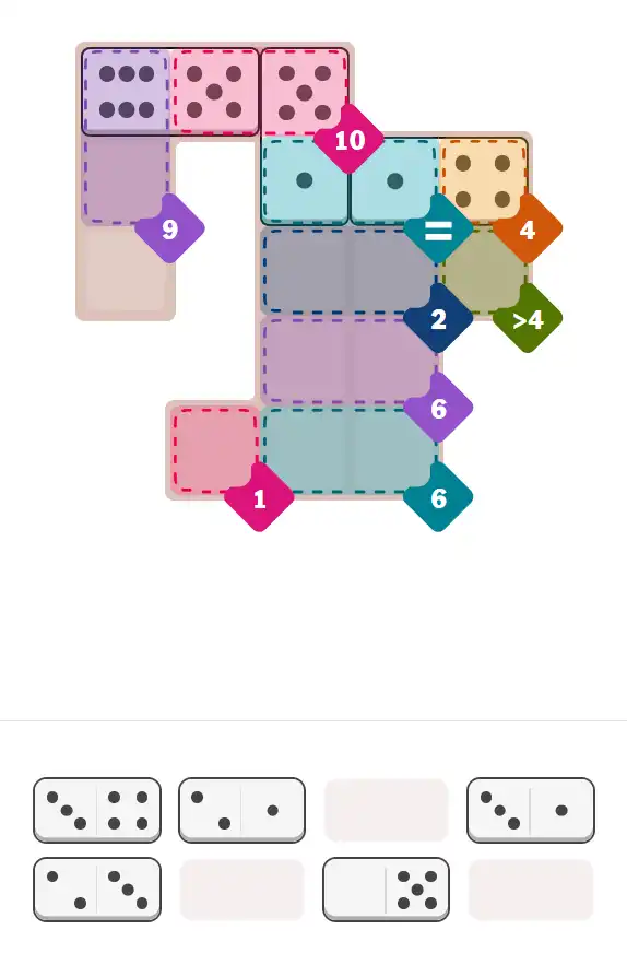 Pips hint for November 8, 2025 – medium level puzzle grid highlighting important moves and hints