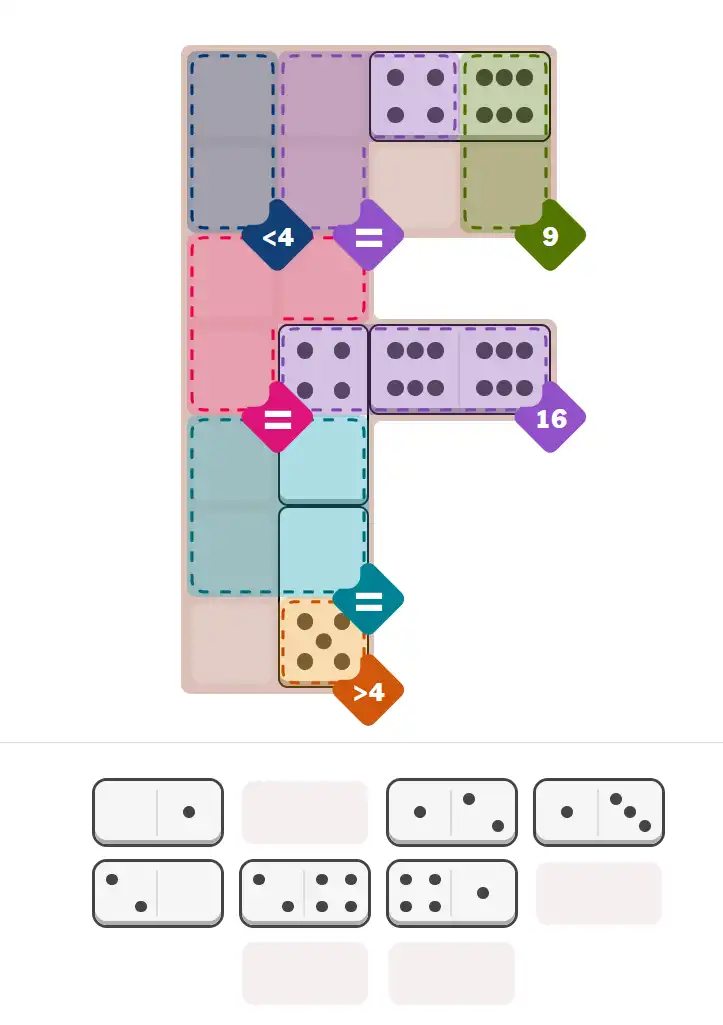 Pips hint for December 10, 2025 – hard level puzzle grid with critical first placements and strategy