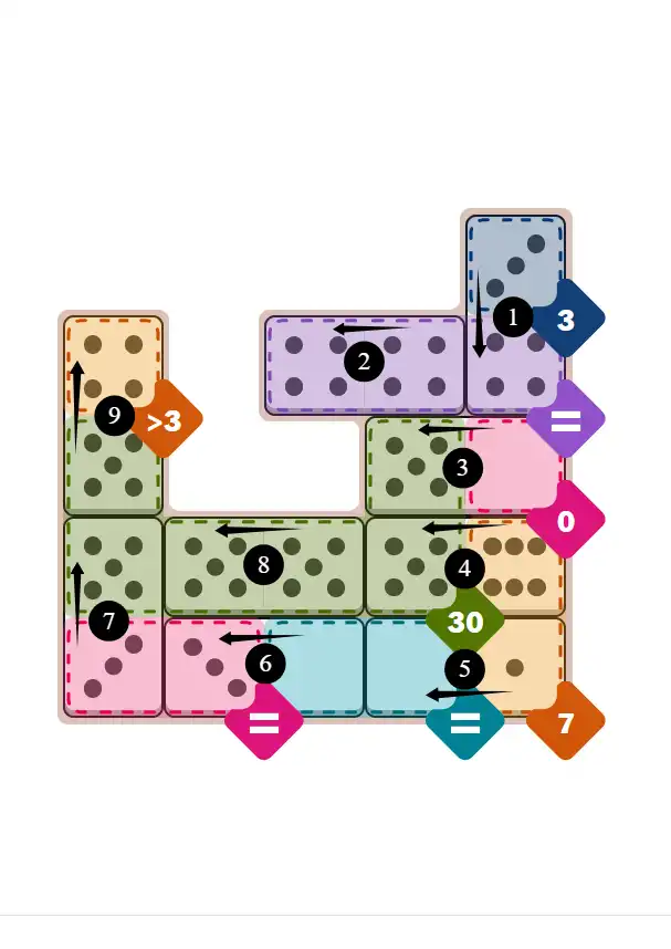 NYT Pips December 10, 2025 medium puzzle full solution grid with completed hints