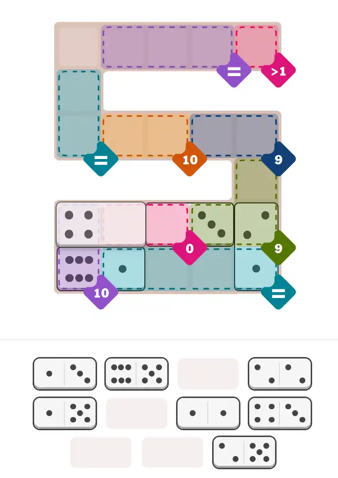 Pips hint for December 11, 2025 – hard level puzzle grid with critical first placements and strategy