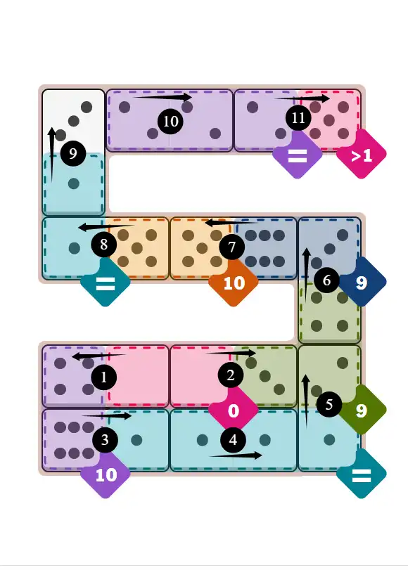 NYT Pips December 11, 2025 hard puzzle full solution grid showing final answer with hints