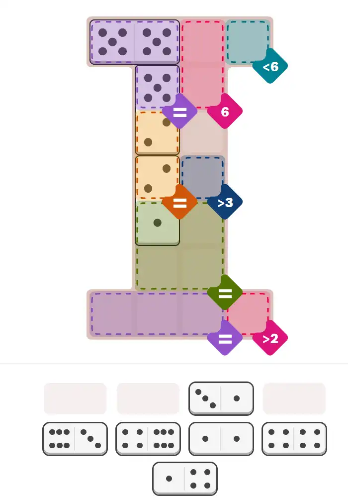 Pips hint for December 13, 2025 – hard level puzzle grid with critical first placements and strategy