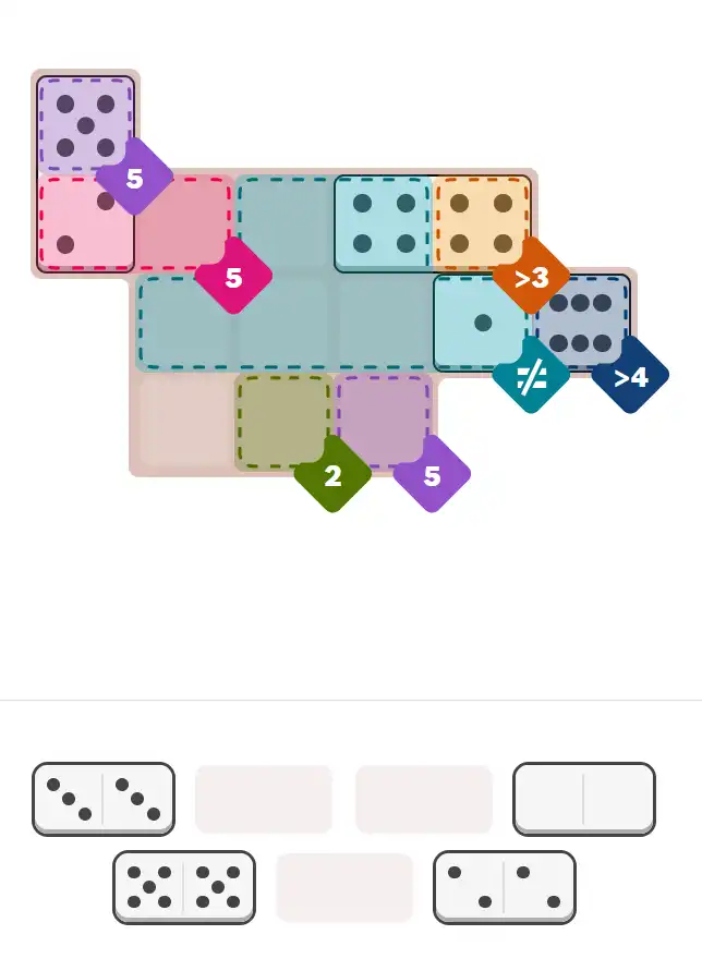 Pips hint for December 15, 2025 – medium level puzzle grid highlighting important moves and hints