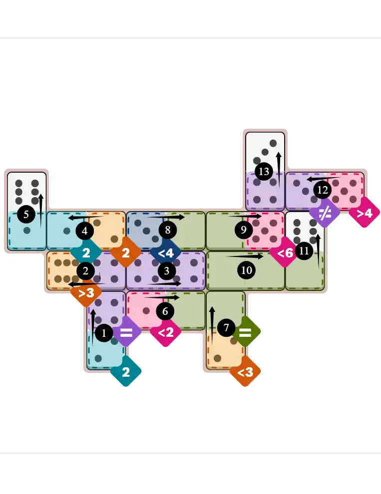 NYT Pips December 16, 2025 hard puzzle full solution grid showing final answer with hints