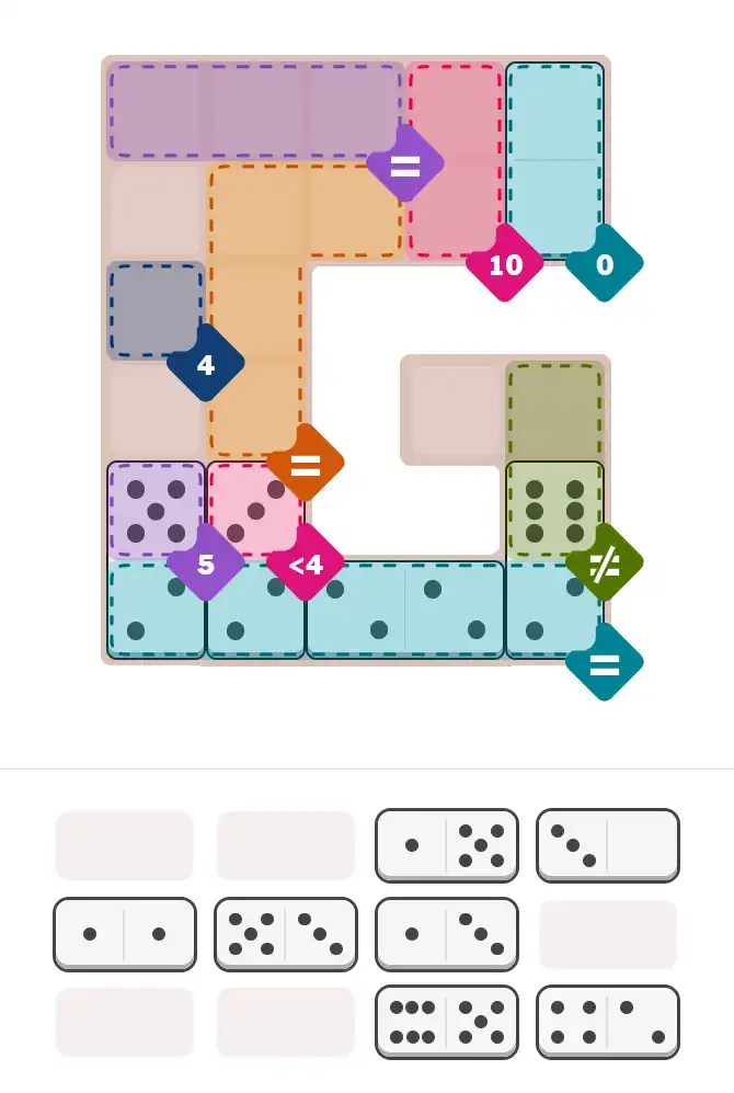 Pips hint for December 17, 2025 – hard level puzzle grid with critical first placements and strategy