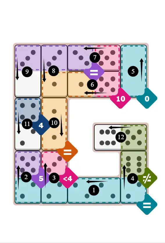 NYT Pips December 17, 2025 hard puzzle full solution grid showing final answer with hints