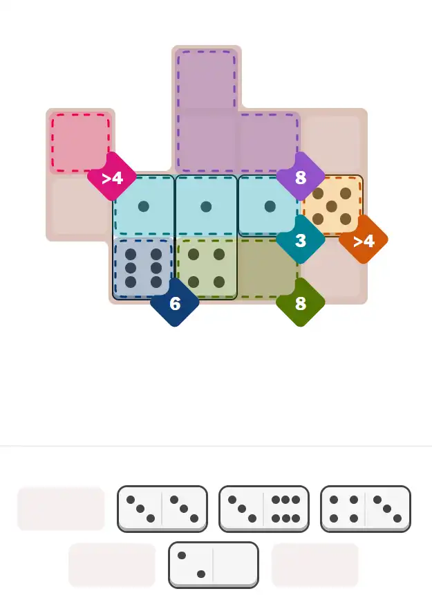 Pips hint for December 18, 2025 – medium level puzzle grid highlighting important moves and hints