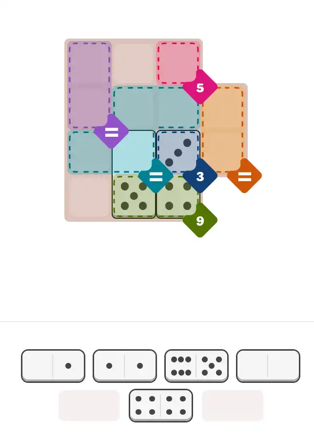 Pips hint for December 19, 2025 – medium level puzzle grid highlighting important moves and hints