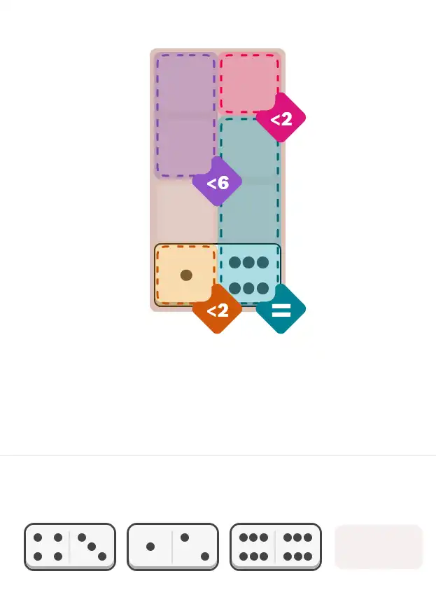 Pips hint for December 2, 2025 – easy level puzzle grid showing key first steps and strategy