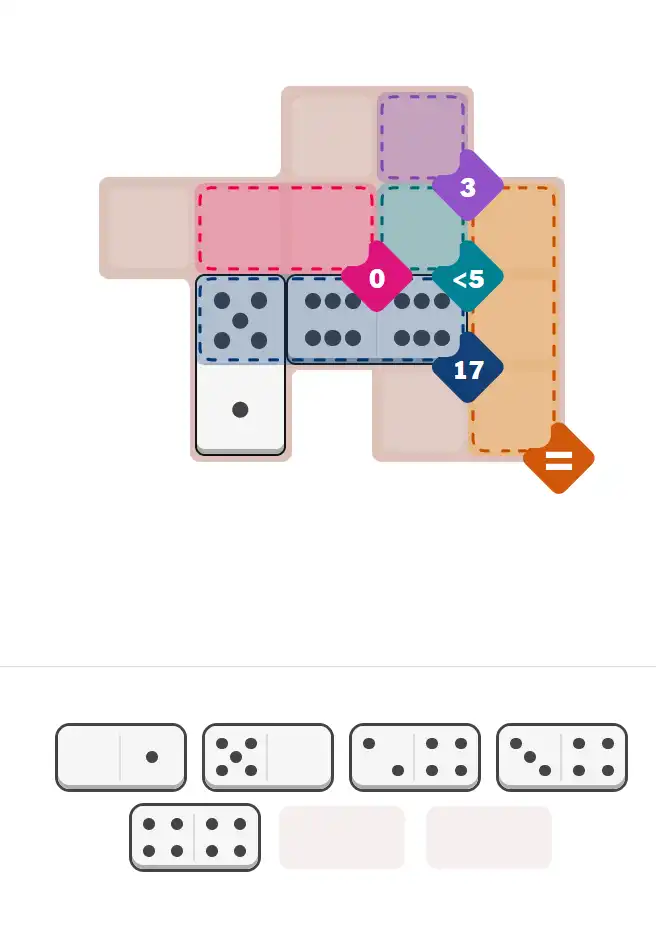 Pips hint for December 2, 2025 – medium level puzzle grid highlighting important moves and hints