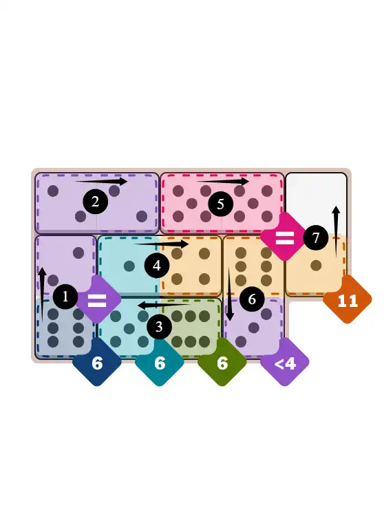 NYT Pips December 21, 2025 medium puzzle full solution grid with completed hints